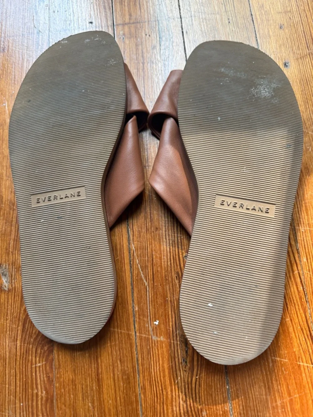 Everlane Brown Cross-Band Leather Slide Sandals - Women - Picture 3 of 4